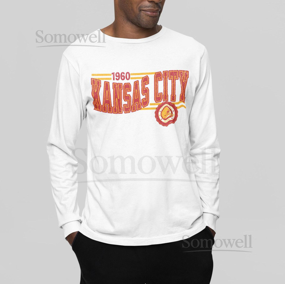 Kansas City Football Retro Crewneck Long Sleeve Chief Retro Long Sleeve Shirt KC Unisex Shirt Game Day T-Shirt Chief Football Fan Gift_351