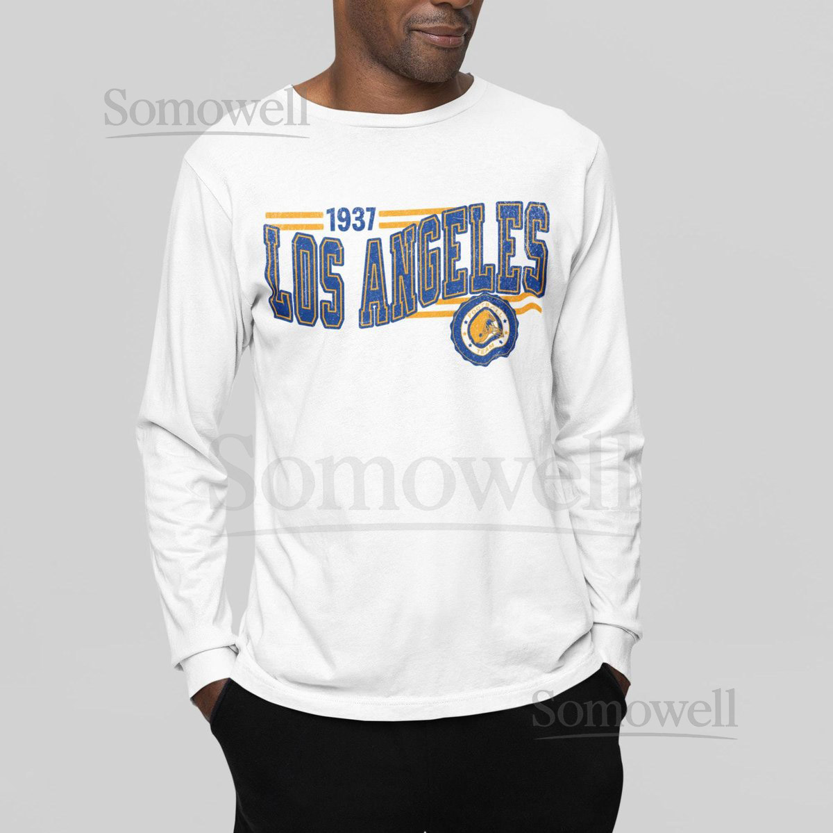 Los Angeles Football Retro Crewneck Long Sleeve Ram Retro Long Sleeve Shirt LA Unisex Shirt Game Day Shirt Ram Football Fan Gift_549