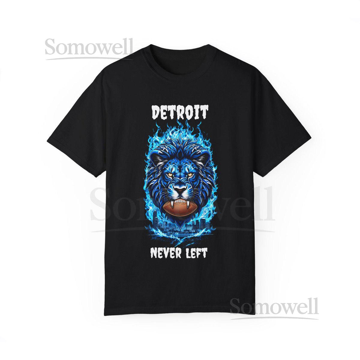 Detroit Lions T-Shirt quotDetroit Never Leftquot Football Tee_189