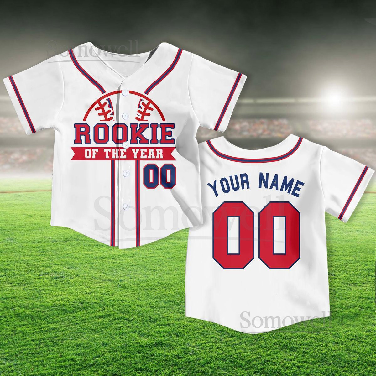 Personalized Rookie Of the Year Kid Baseball Jersey Custom Name Number Youth Baseball Shirt Rookie Of The Year Jersey For Baseball Fans_385