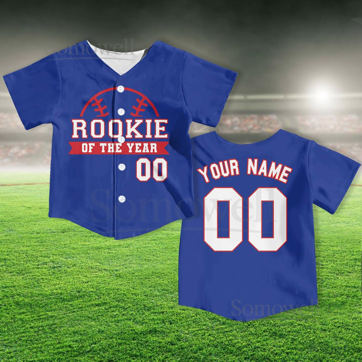 Personalized Rookie Of the Year Kid Baseball Jersey Custom Name Number Youth Baseball Shirt Rookie Of The Year Jersey For Baseball Fans_387