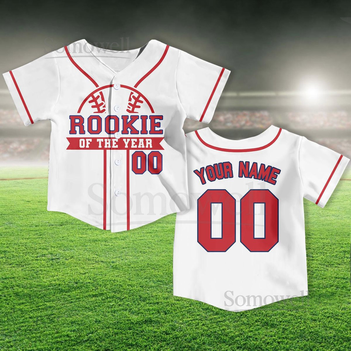 Personalized Rookie Of the Year Kid Baseball Jersey Custom Name Number Youth Baseball Shirt Rookie Of The Year Jersey For Baseball Fans_388