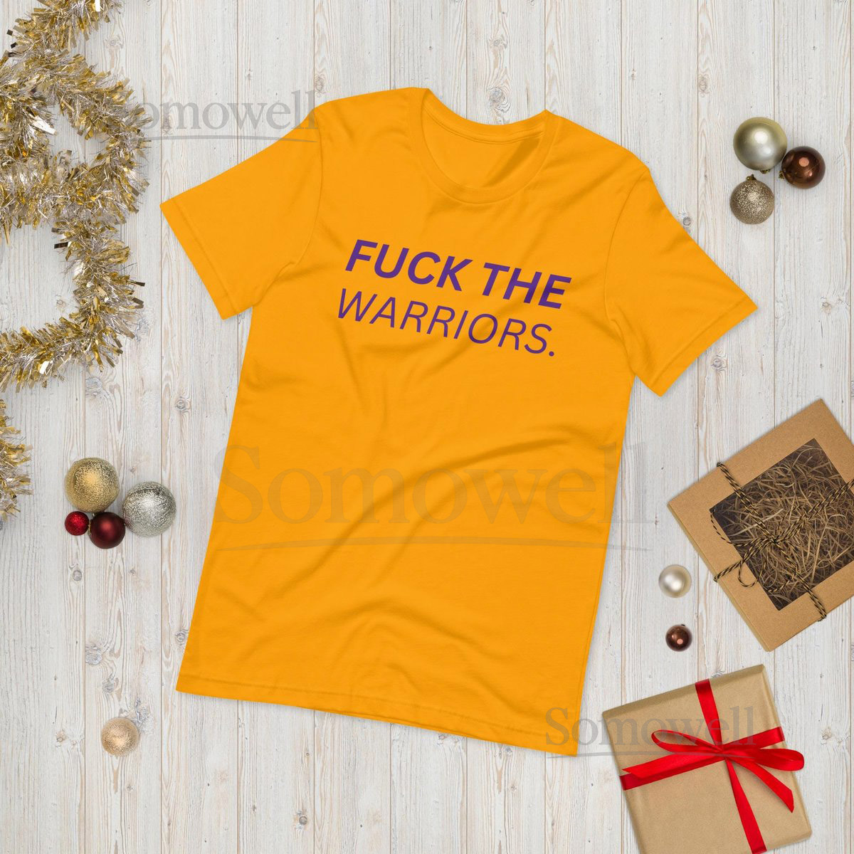 Los Angeles Lakers Christmas Shirt Fuck the Warriors T-Shirt LA Basketball Xmas Gift NBA Fan Apparel_293
