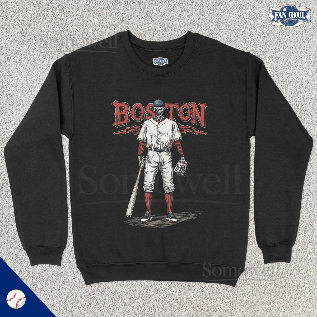Boston Baseball Crewneck American Team Sports Sweatshirt US Sports Clothing Baseball Fan Gift Baseball Lover Apparel Vintage_148