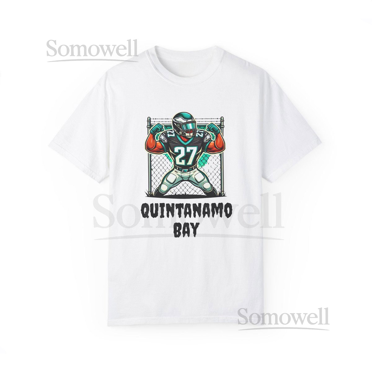 Quintanamo Bay Football Graphic T-Shirt NFL Philadelphia Eagles Quinyon Mitchell_81