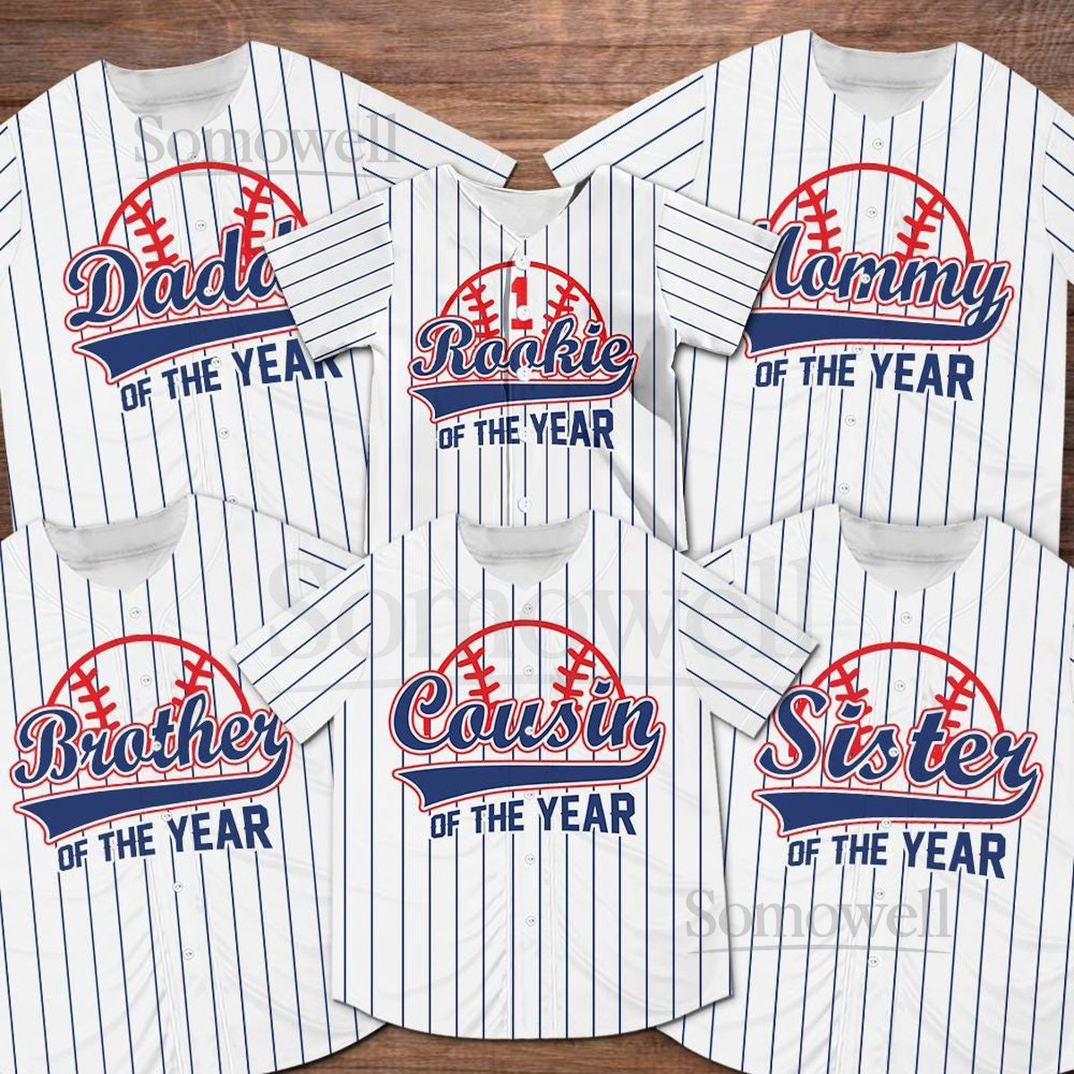 Personalized Mommy Daddy Family Of the Rookie Baseball Jersey Custom Name Number Shirt Rookie Of The Year Jersey Family Matching Outfits_283
