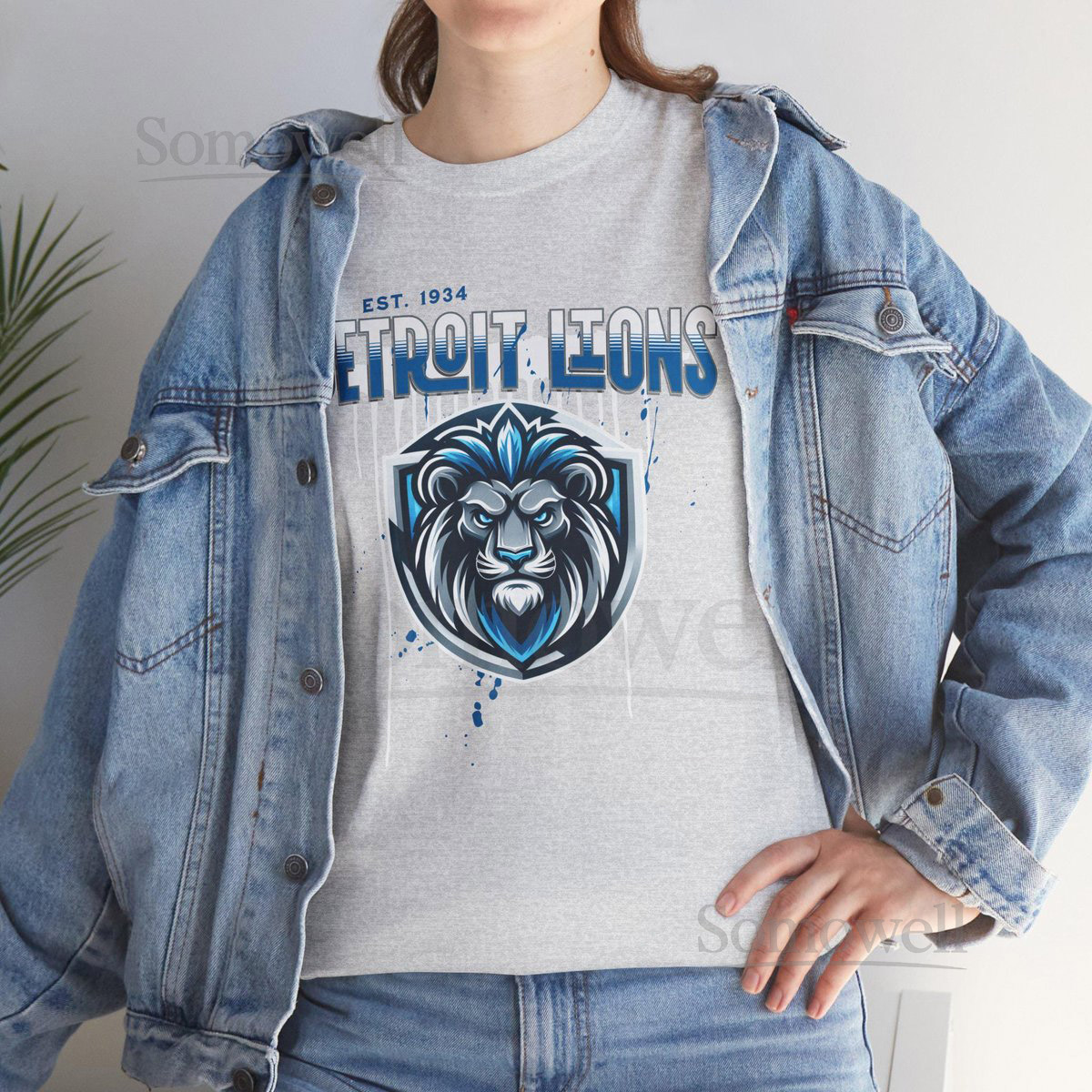 Detroit Lions Fan Shirt Football Tee Unisex Graphic T-Shirt Sports Lover Gift Heavy Cotton Top_216