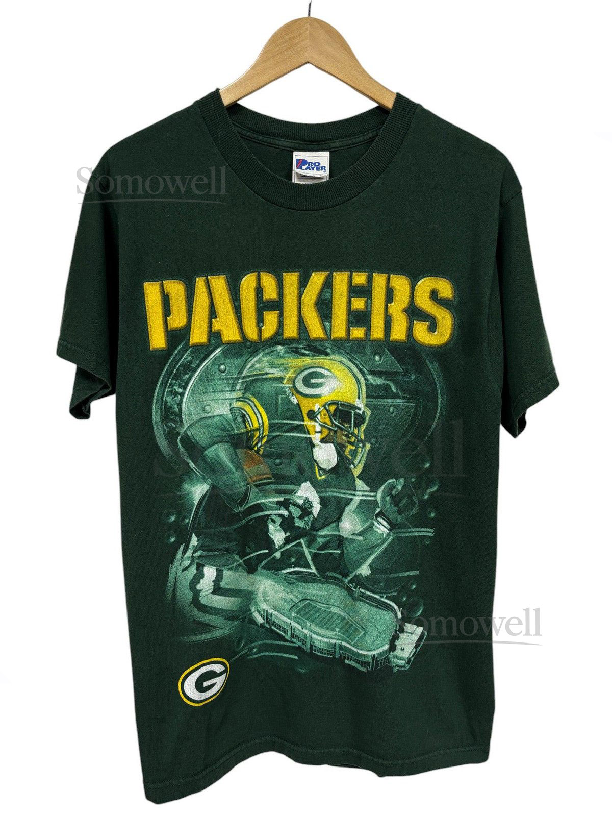 Vintage 90's Pro Player Green Bay Packers NFL Graphic Tee Size Medium_693