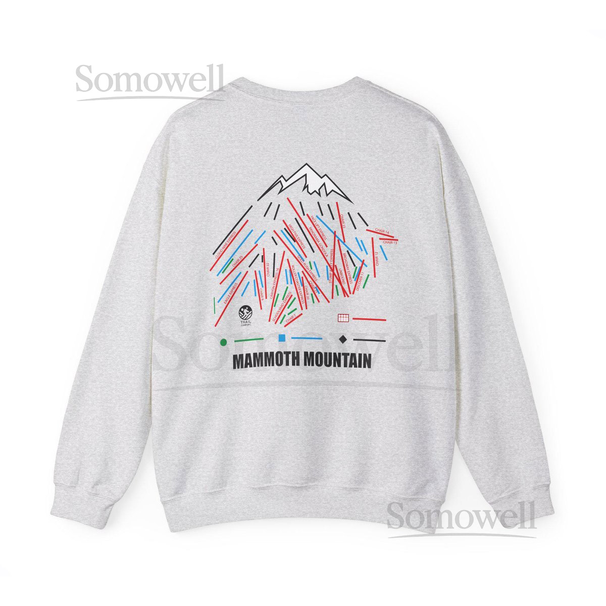 Mammoth Mountain Crewneck Unisex Ski Resort Map Sweater_276