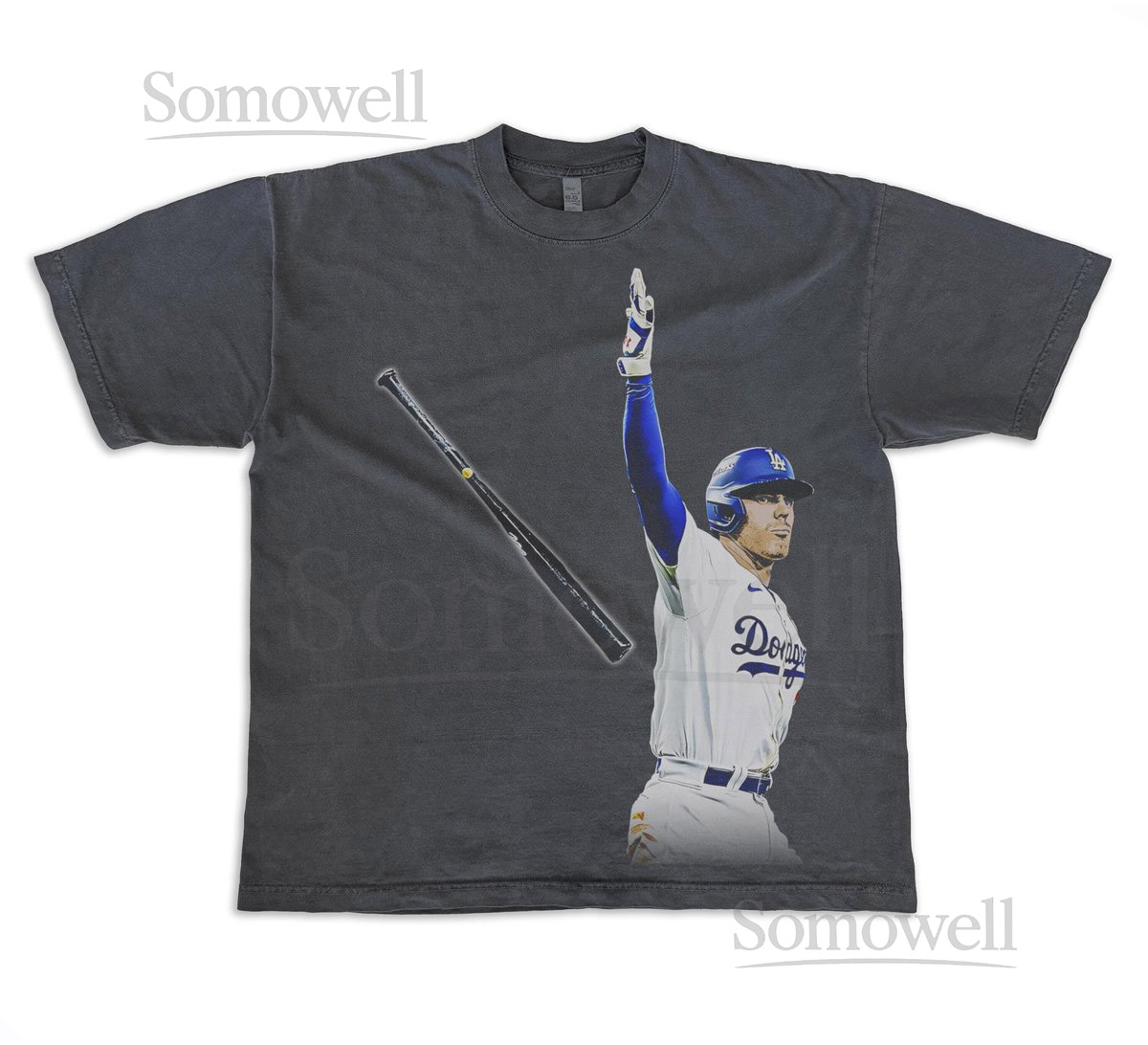 Freddie Freeman Dodgers Baseball Vintage Look Oversized Boxy Hip Hop T Shirt Bootleg Washed MVP World Series 2025 Walk Off Grand Slam_399