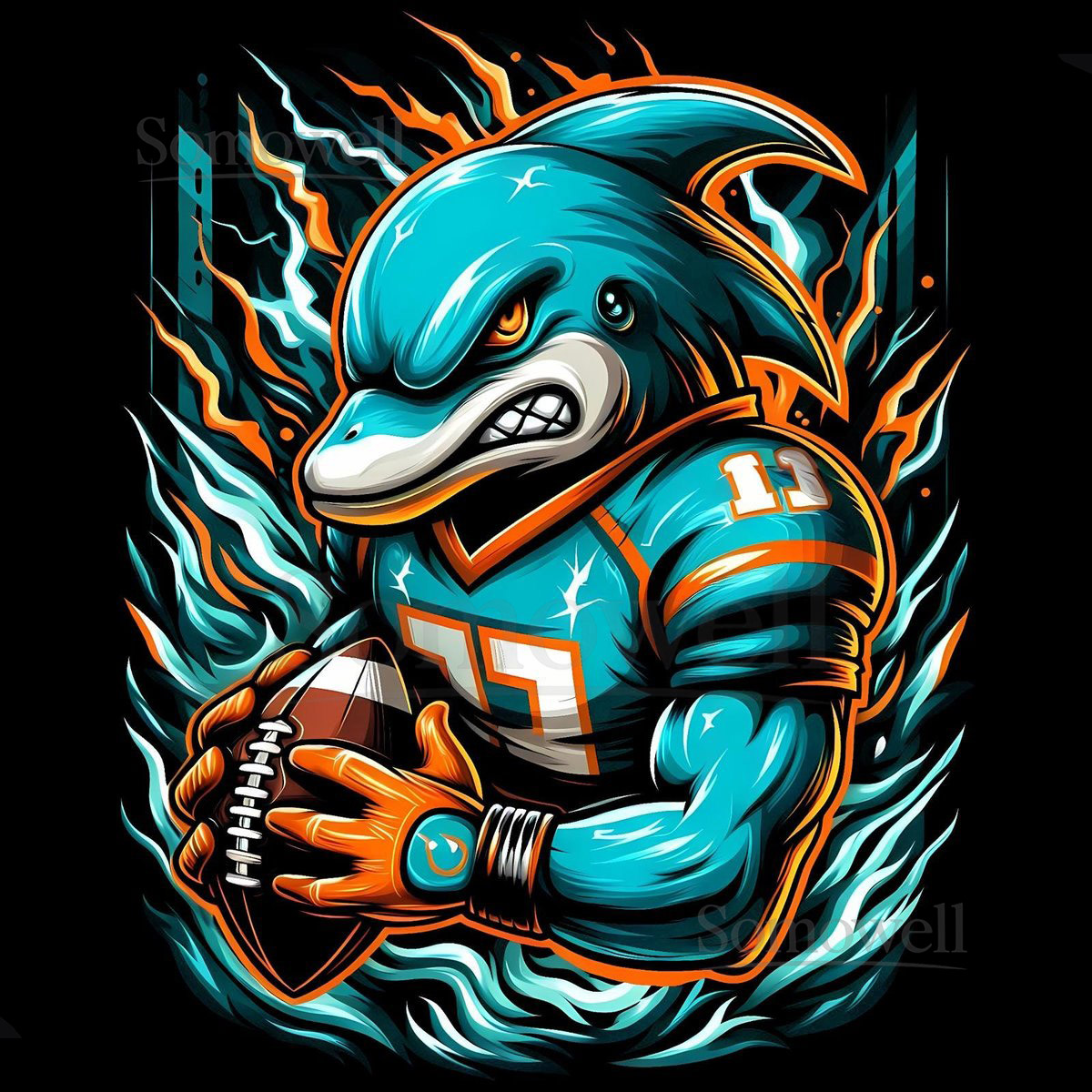 Miami Dolphins Football Team Graphic T-Shirt_419