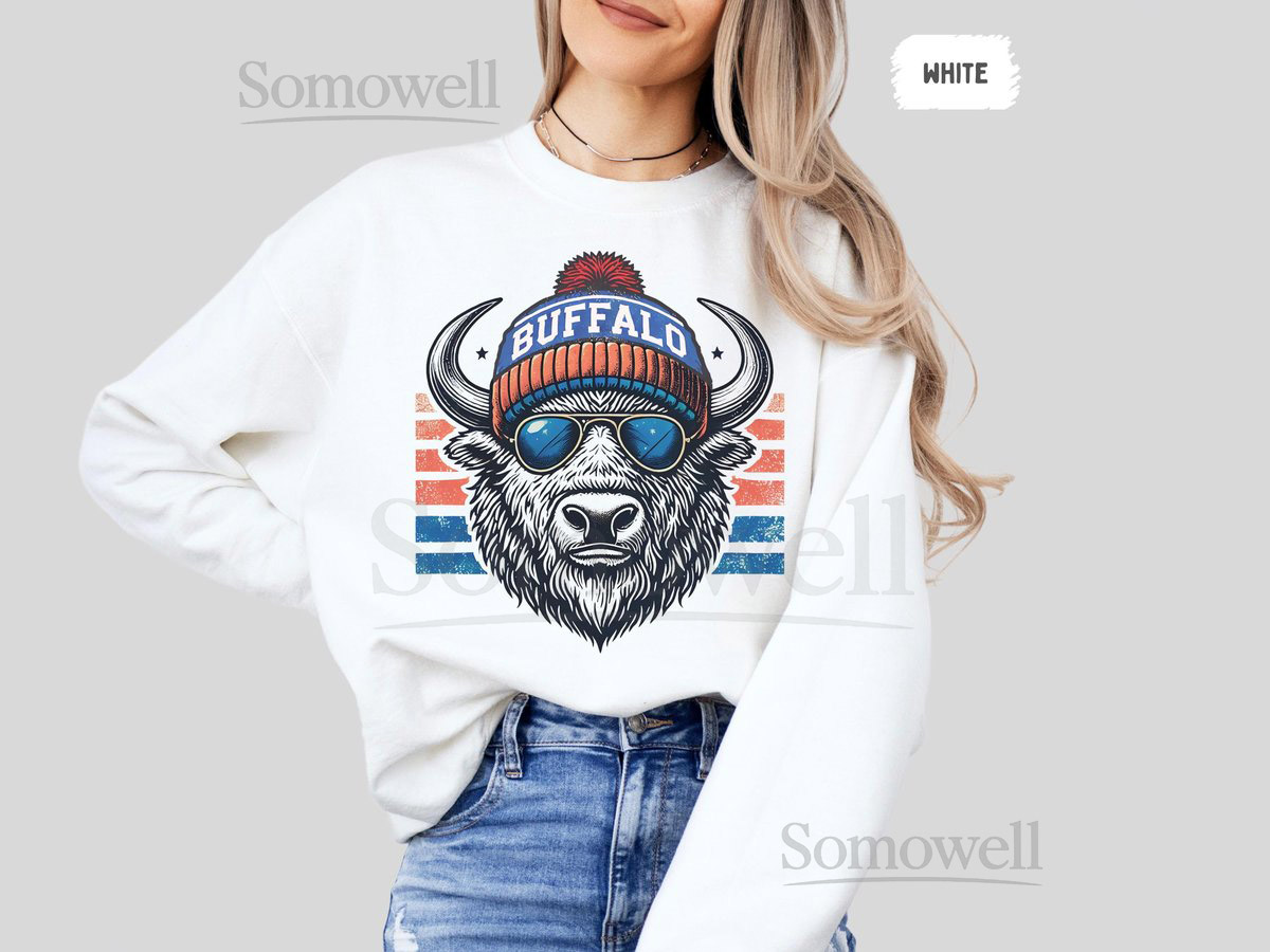 Buffalo Football Sweatshirt Sports Team Apparel Game Day Clothing Team Spirit Jumper Football Fan Gift Crew Neck Pullover_289