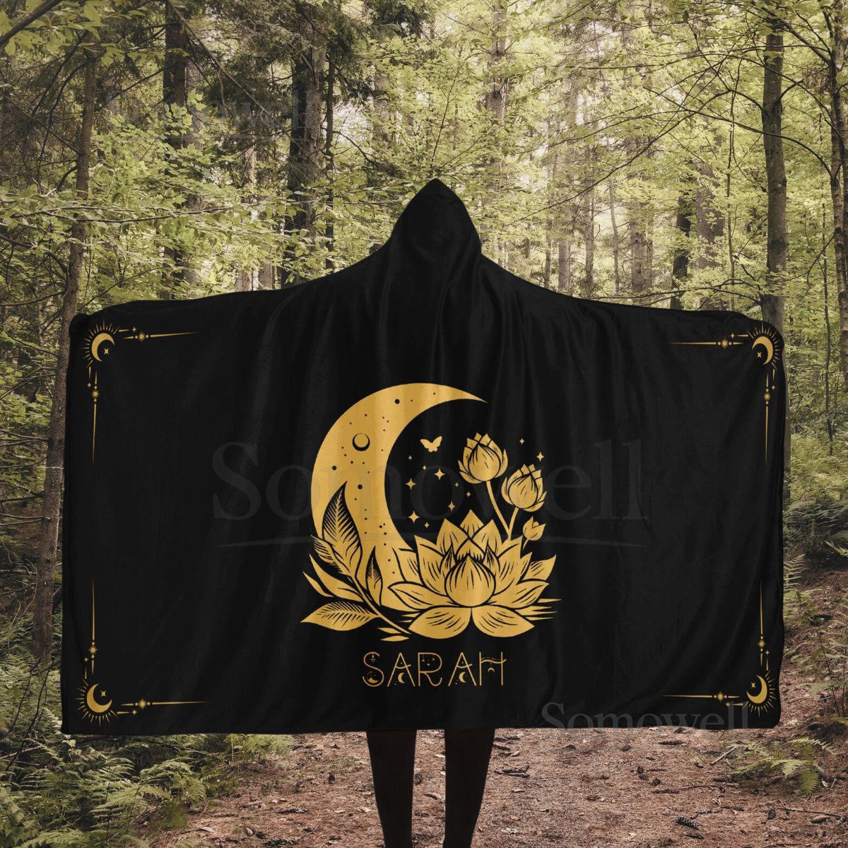 Witchy Whimsigoth Aesthetic Hooded Blanket Cottagecore Moth Sherpa Hoodie Blanket Personalized Fleece Blanket Hoodie Witchy Gifts for Her_105