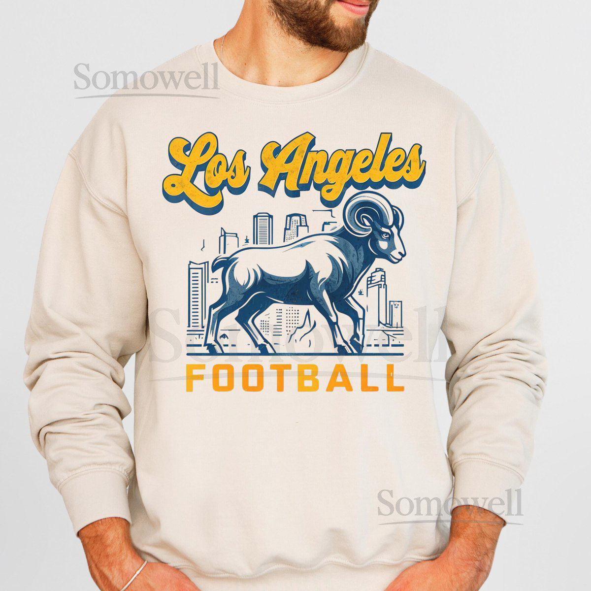 Los Angeles Football Sweatshirt - Retro Football Gameday Crewneck - Football Fan Apparel Pullover - Rams Sweatshirt_88