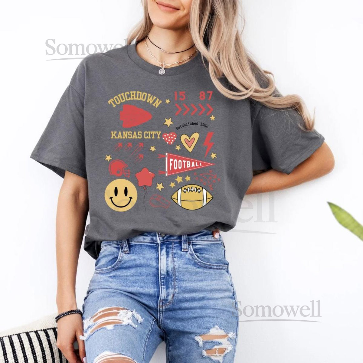 Kansas City Chiefs T-Shirt Football Love KC Tee_313