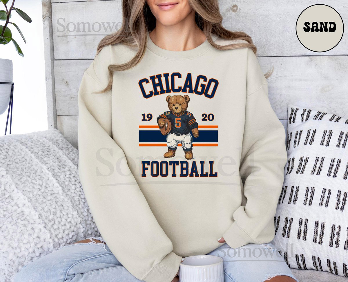 Retro Chicago Football Sweatshirt Vintage Chicago Football Sweater Chicago Fan Crewneck Chicago Game Day Sweater Bears Football Season_849