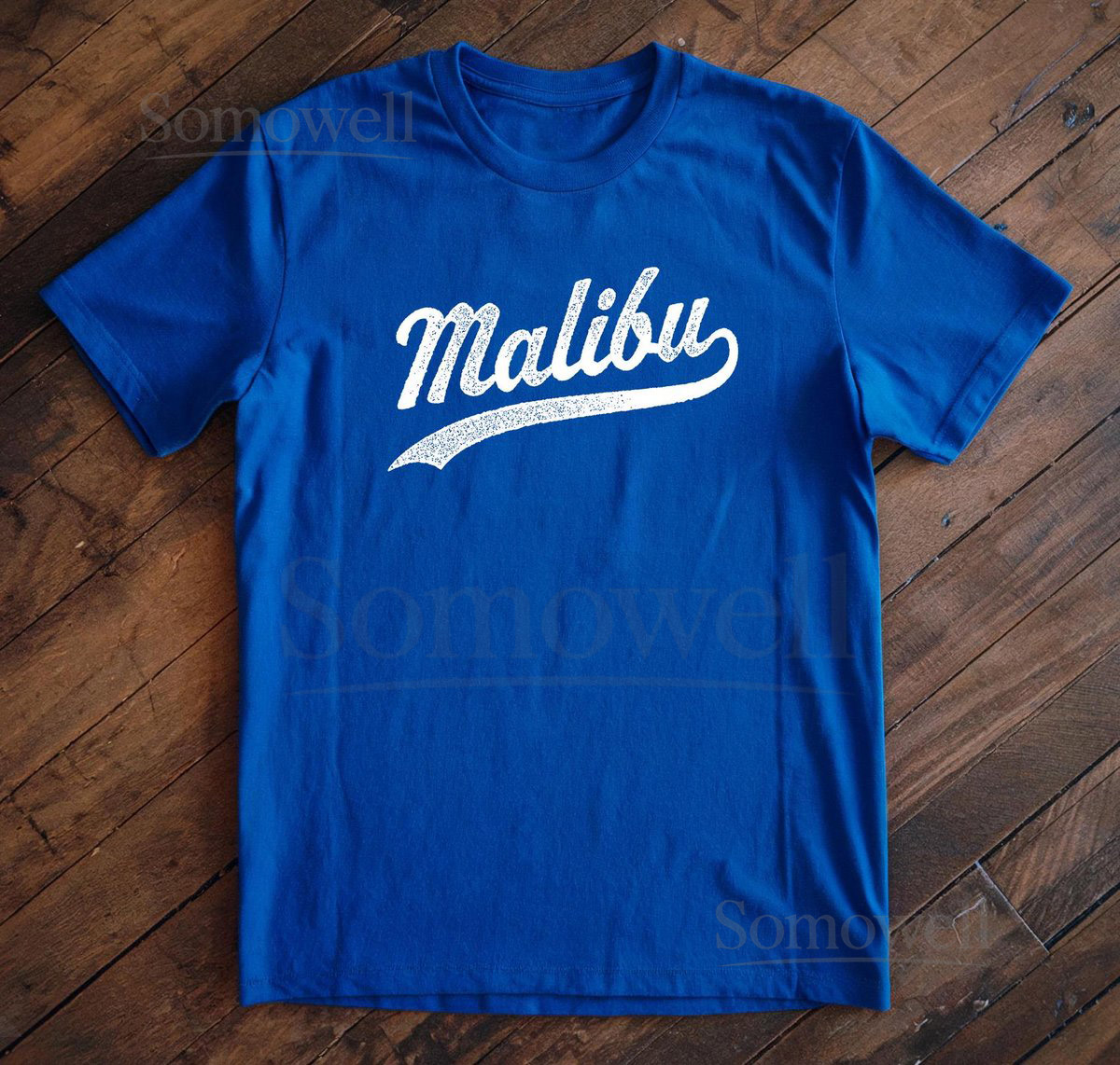 Malibu Baseball Logo T-Shirt Retro Distressed Tee_672