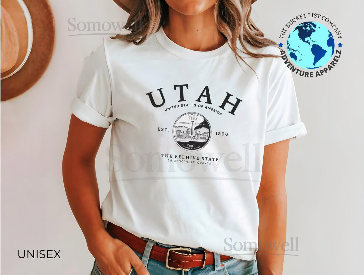 Utah T-Shirt Utah Souvenir Utah Shirt Unisex T-Shirt Beehive State Tee Utah Quarter T-Shirt Utah Gift Utah State Shirt_658
