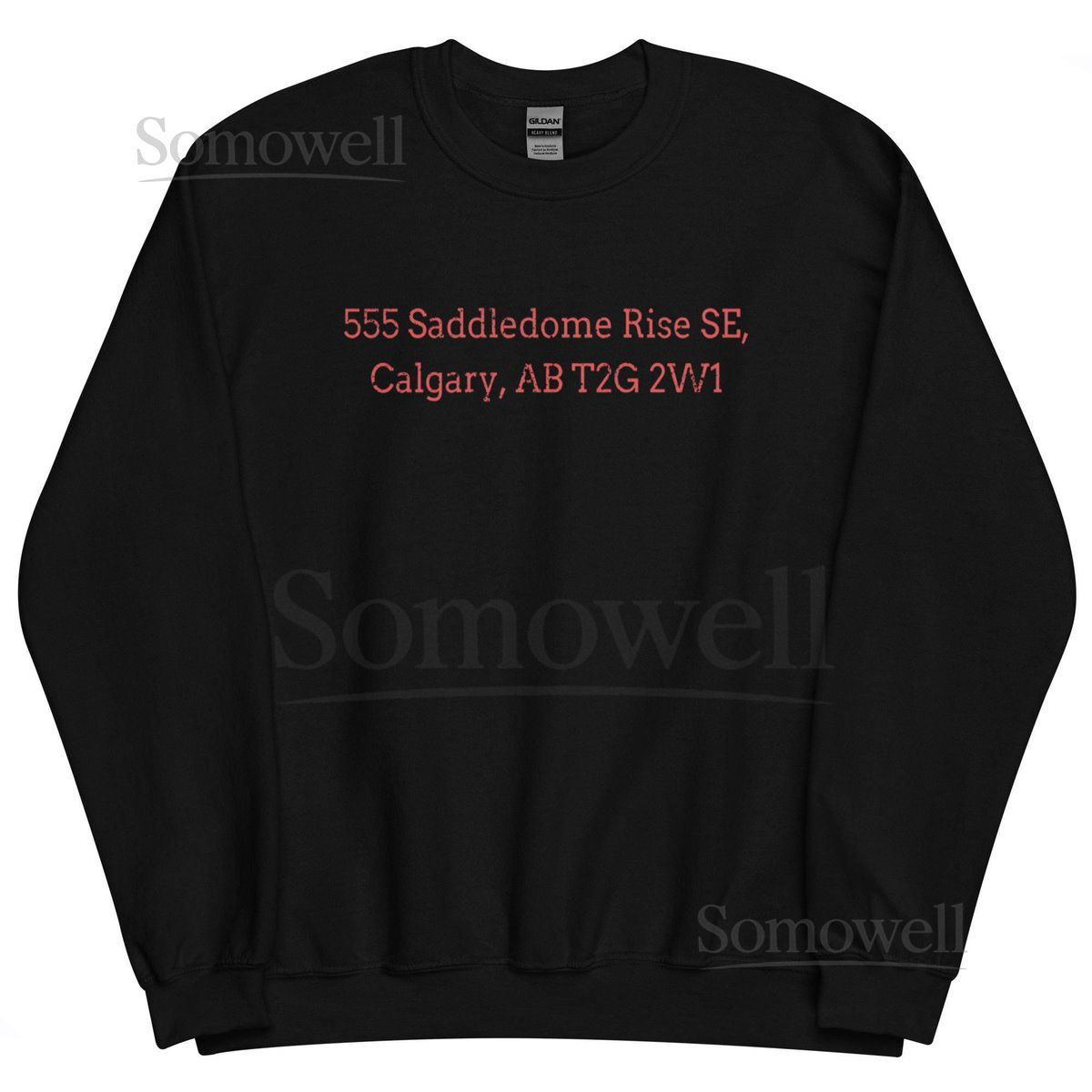 Vintage Saddledome Address Crewneck Sweatshirt Calgary Hockey_127