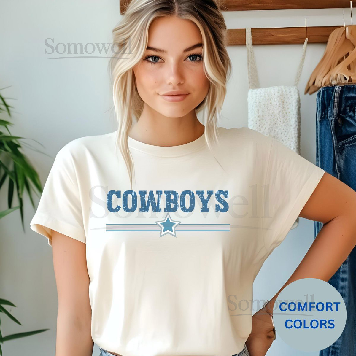 Dallas Cowboys Distressed Comfort Colors T-Shirt - Vintage Style Football Fan Shirt - Perfect Gift for Cowboys Fans - Unisex Graphic Tee_128