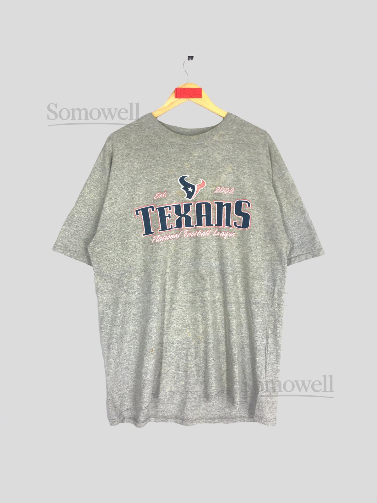 Vintage Houston Texans T-Shirt Gray NFL Tee _972