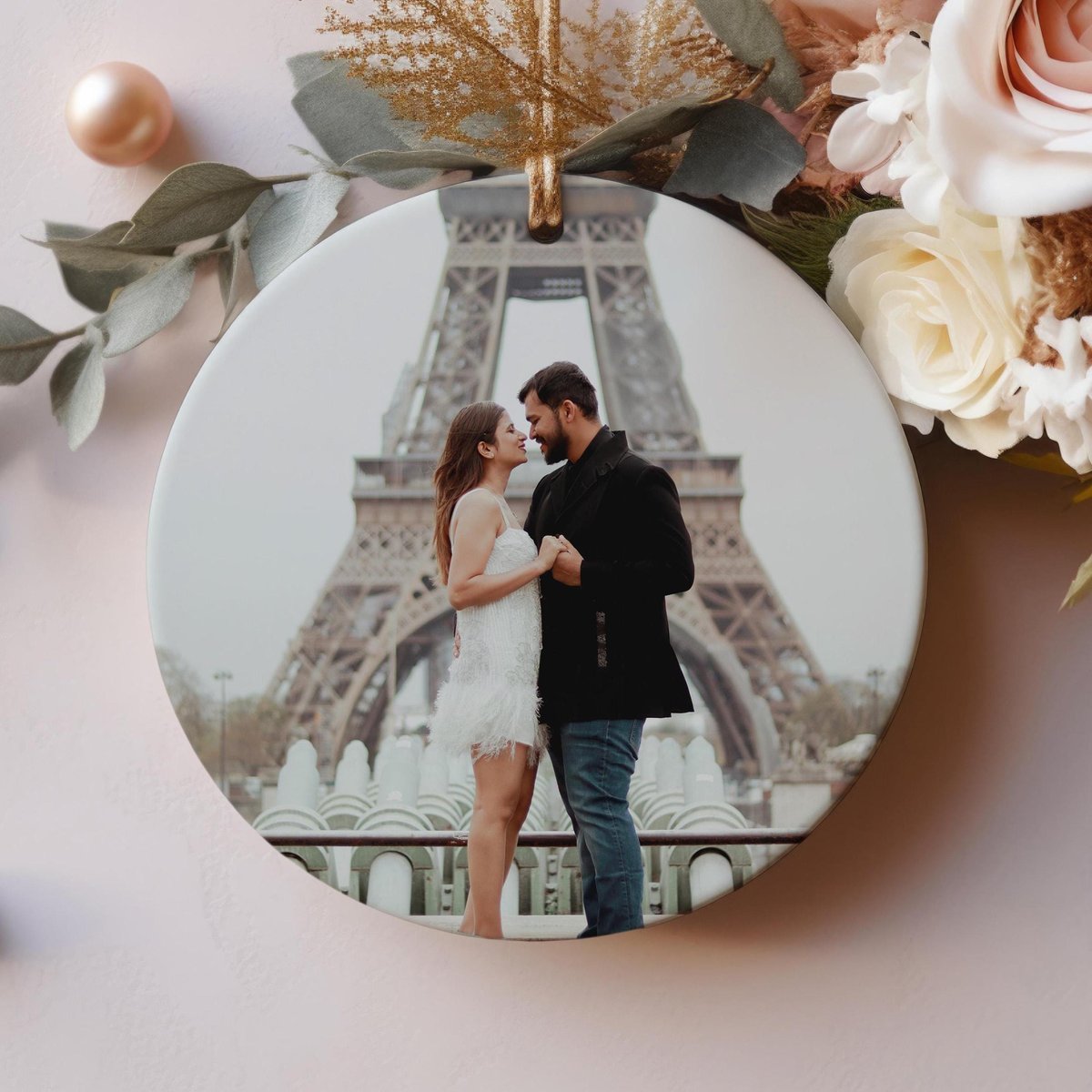 Picture Ornament Custom Christmas Ornament Couples Ornaments Personalized Photo Ornament Ceramic Holiday Decor Unique Christmas Gift