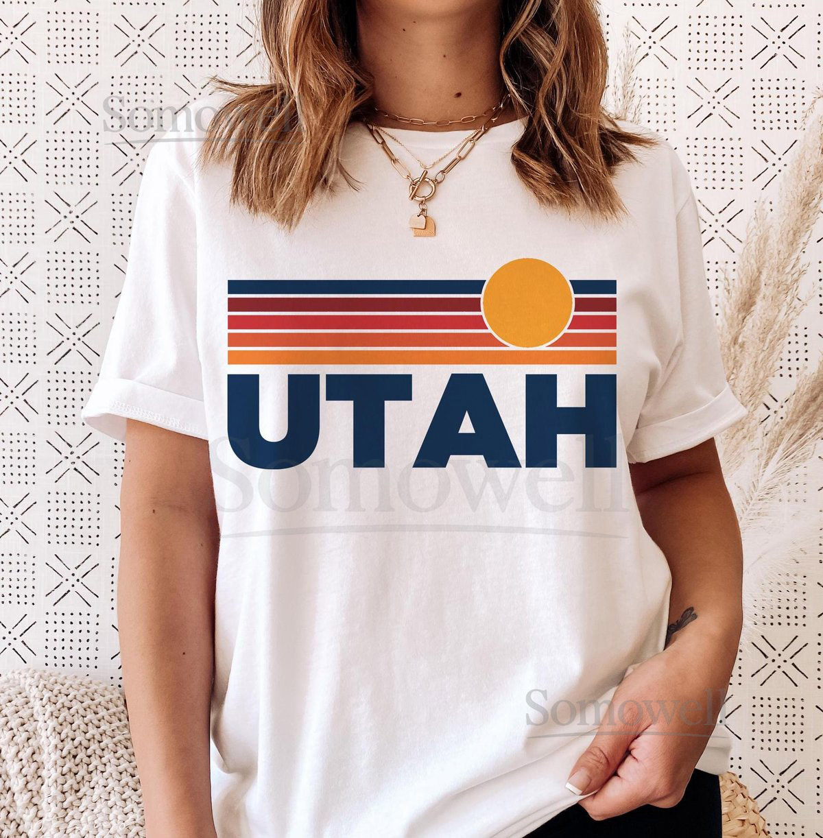 Retro Utah T-Shirt Vintage Sun Ombre Unisex Tee_444