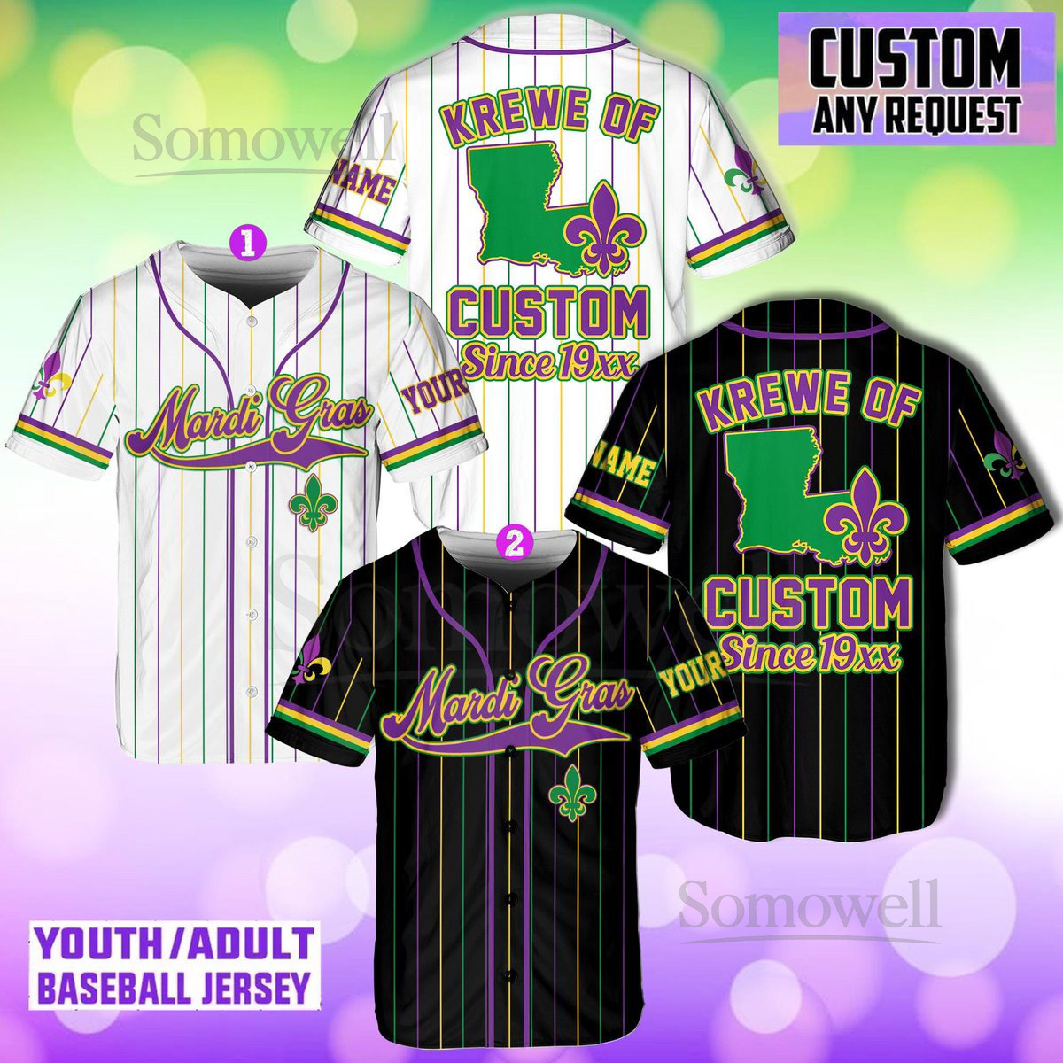 Personalized Mardi Gras Baseball Jersey Custom Mardi Gras Krewe Lobster Since 19xx Baseball Jersey Shirt Gift For Family Matching_213
