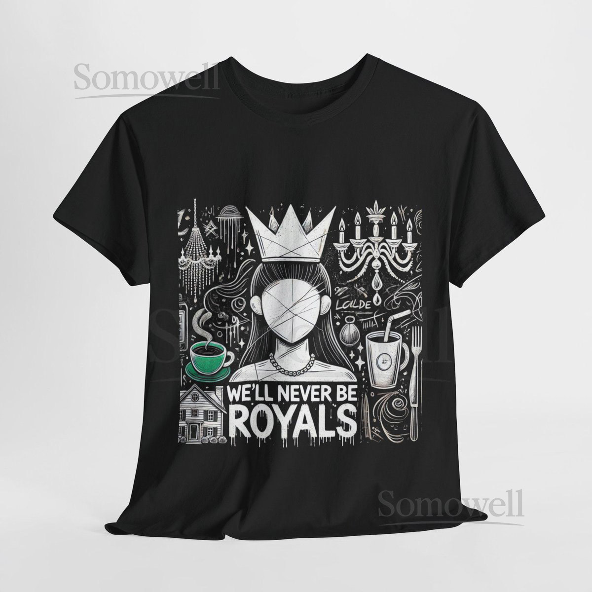 Royals Lyrics Graphic Tee - Music Lover Heavy Cotton T-Shirt_742