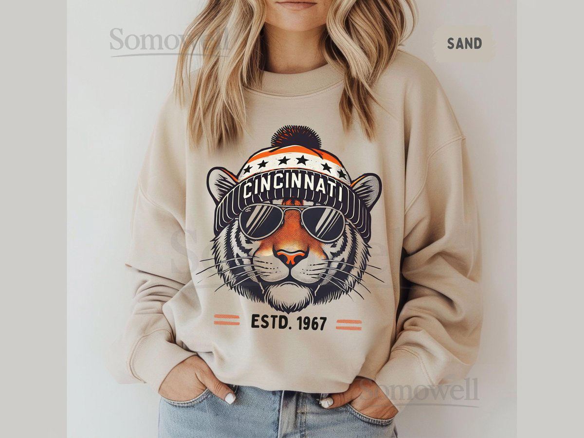 Cincinnati Football Sweatshirt - Unisex Crewneck Cincinnati Fan Gift Sports Team Apparel Cozy Pullover Cincy Game Day Gear_538