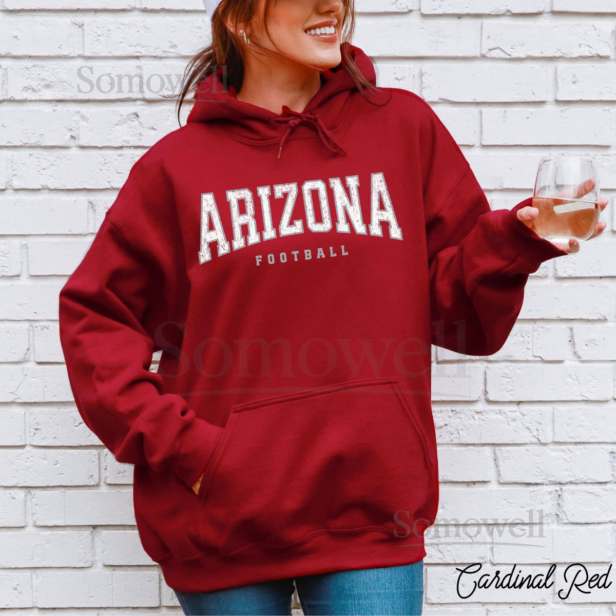 Arizona Football Hoodie - Vintage Cardinal Football Sweatshirt for Game Day Arizona Football Fan Gift Cardinal Tailgate Hoodie_70