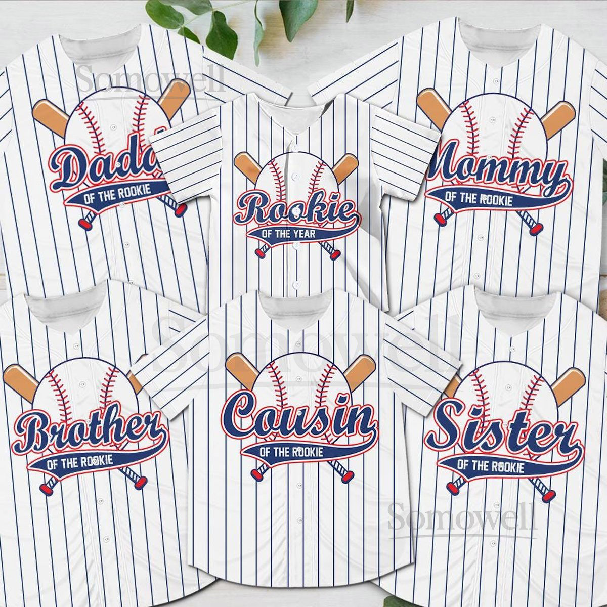 Personalized Mommy Daddy Family Of the Rookie Baseball Jersey Custom Name Number Shirt Rookie Of The Year Jersey Family Matching Outfits_284