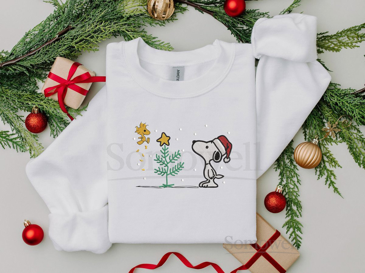 Dog Christmas Embroidered Sweatshirt Cute Christmas Sweatshirt funny Friendship Christmas Holiday Sweaters Christmas Gift Xmas Crewneck_53