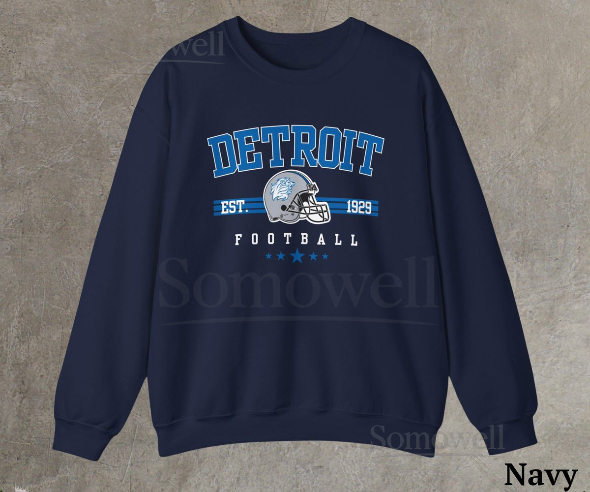 Vintage Detroit Football Sweatshirt Unisex Crewneck Tee_894
