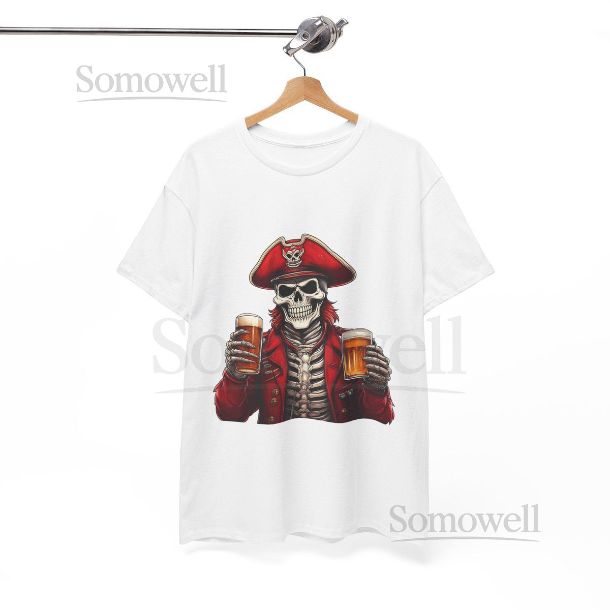 Tampa Bay Buccaneers Pirate Skeleton T-Shirt Football and Beer_168
