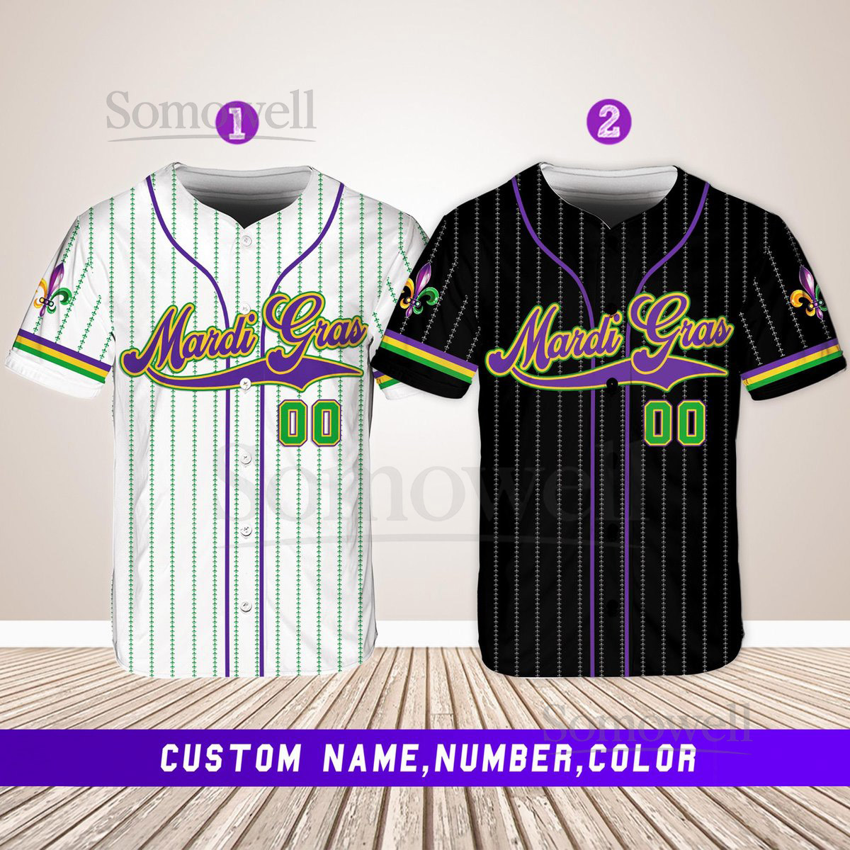 Personalized Mardi Gras Baseball Jersey Custom Name And Number Baseball Jersey Mardi Gras Carnival Jersey Gift For Family Matching_239