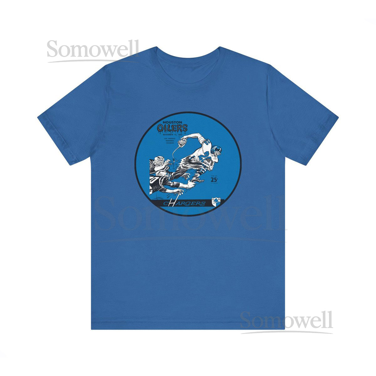 Vintage 1960 Football Los Angeles Chargers Houston Oilers Unisex Tee Shirt Retro Sports Fan Apparel Football Team History Gridiron Fan_777