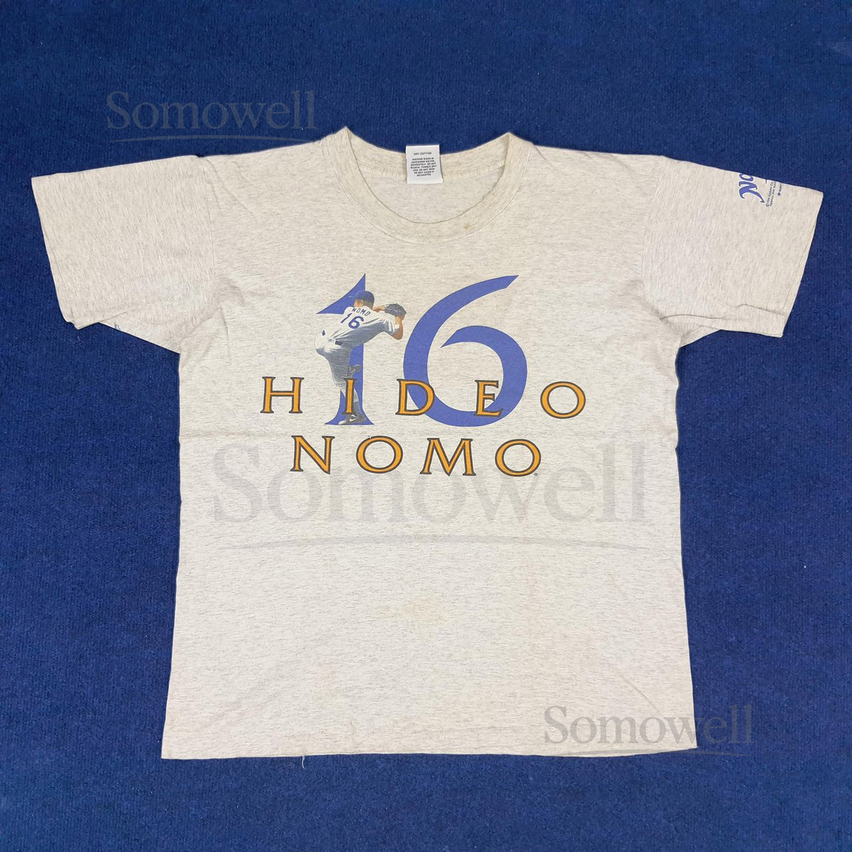 Vintage 90s MLB L.A DODGERS Hideo Nomo Legend Player T-shirt_1042