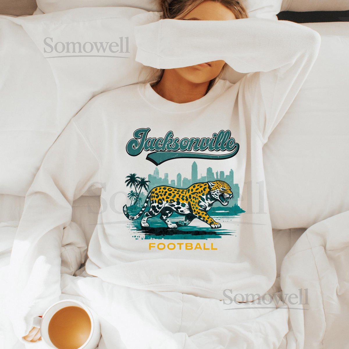 Jacksonville Football Sweatshirt - Retro Football Crewneck - Jags Pu_615