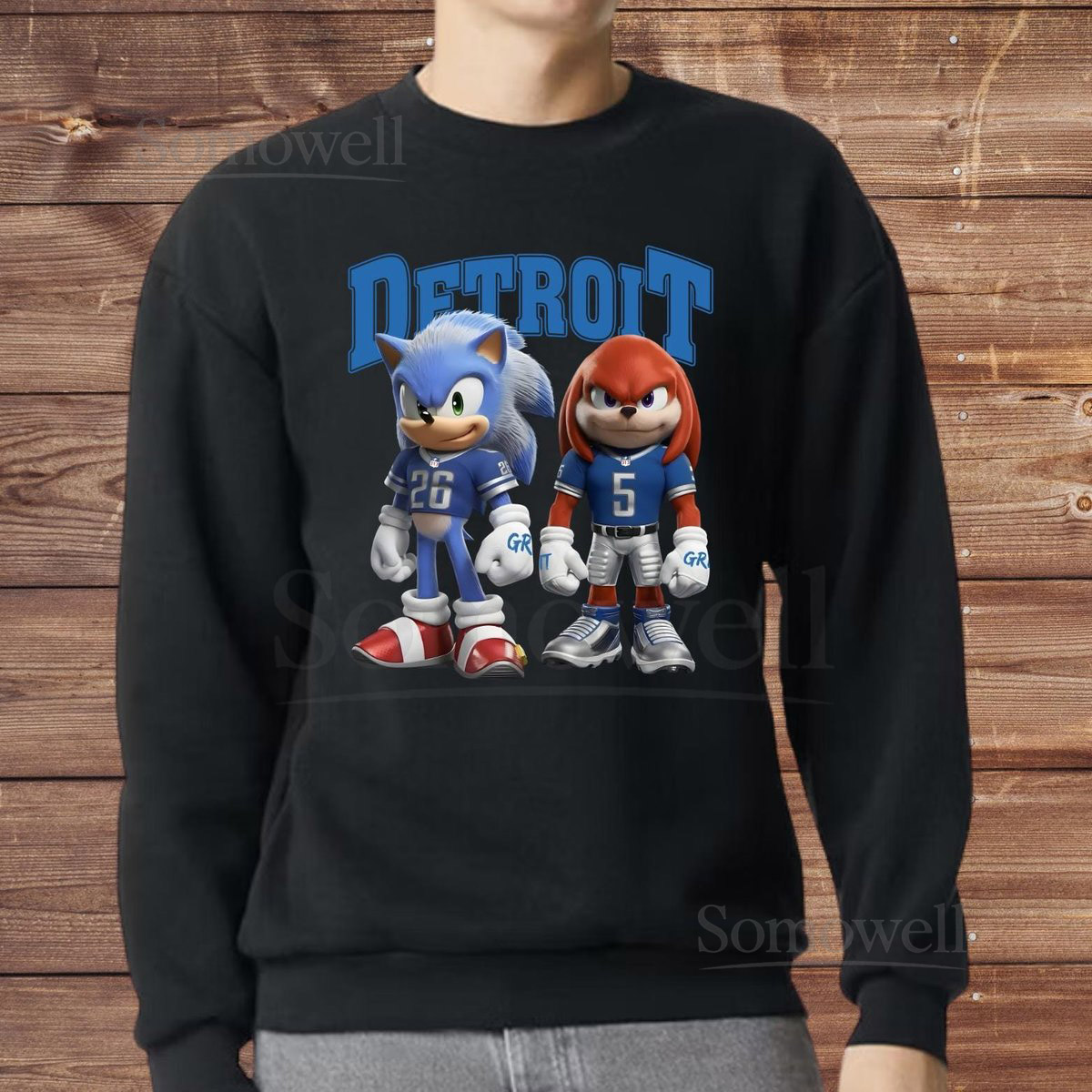 Detroit Lions Sonic and Knuckles Sweatshirt Gibbs and Montgomery crewneck Sonic and Knuckles shirt Jahmyr Gibbs David Montgomery_286