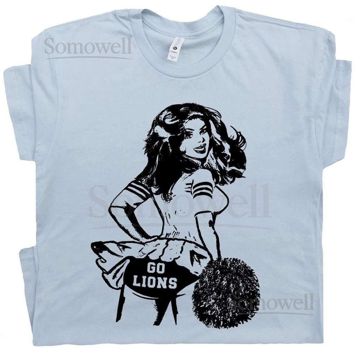 Go Lions T Shirt Vintage Football Shirts for Women Men Cute Retro Lions Cheerleader Tee Funny Graphic Shirt Alternative Lions Jersey Logo_359