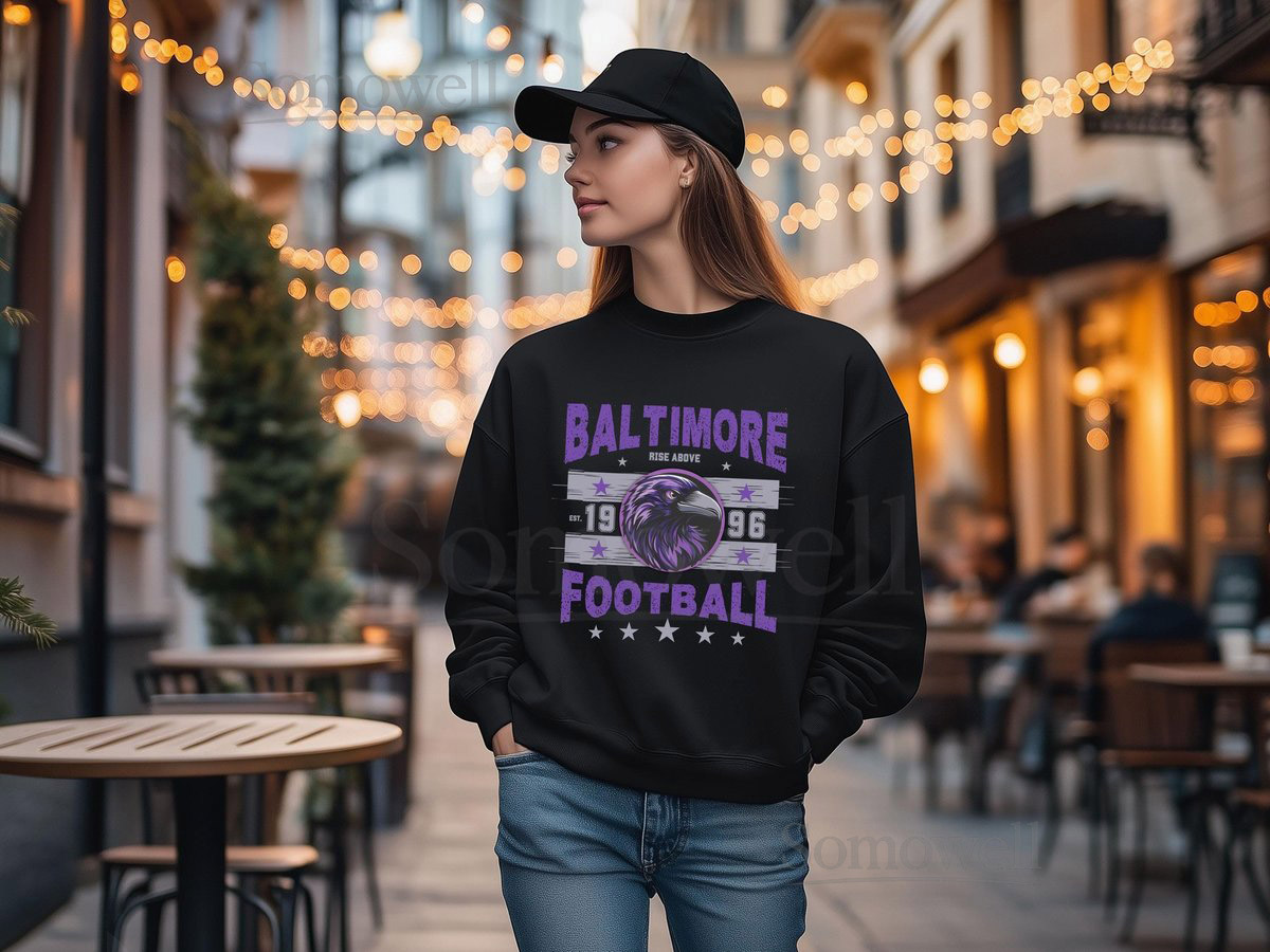 Baltimore Football Vintage Sweatshirt Retro Raven Crewneck Unisex Game Day Gift Baltimore Fan Gear Football Fan Gift_131