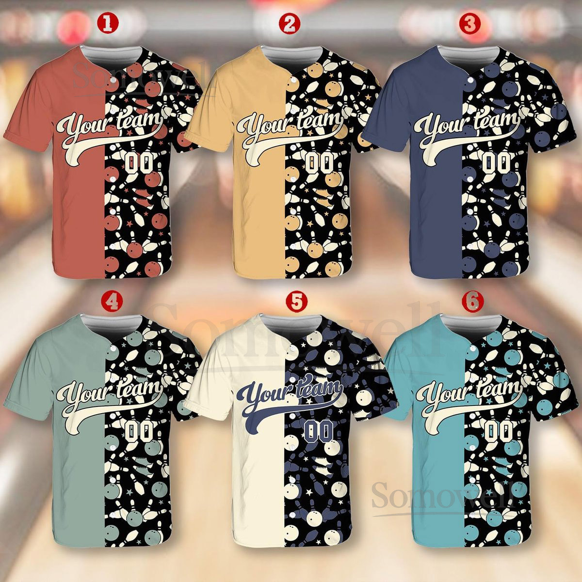 Personalized Bowling Team Baseball Jersey Custom Name Team Bowling Jersey Uniform For Bowling Team Bowling Lovers_035