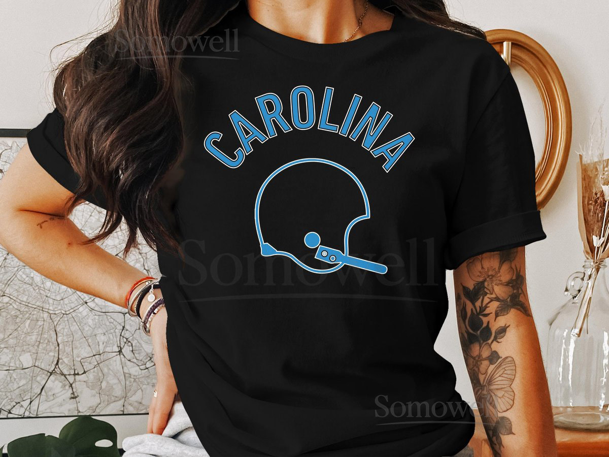 Carolina Panthers Football Retro Helmet Short-Sleeve Long-Sleeve T-Shirts_390
