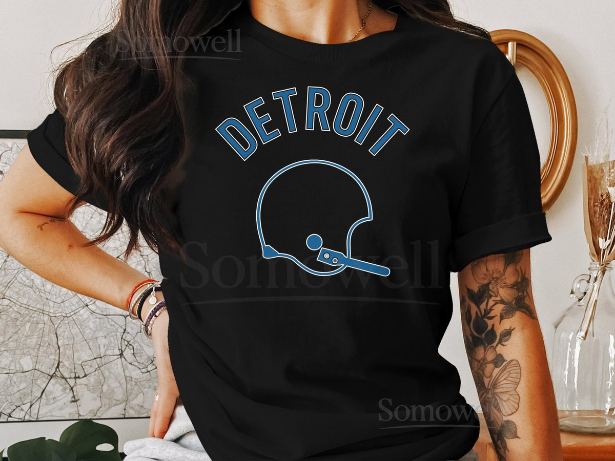 Detroit Lions Football Retro Helmet Short-Sleeve Long-Sleeve T-Shirts_228