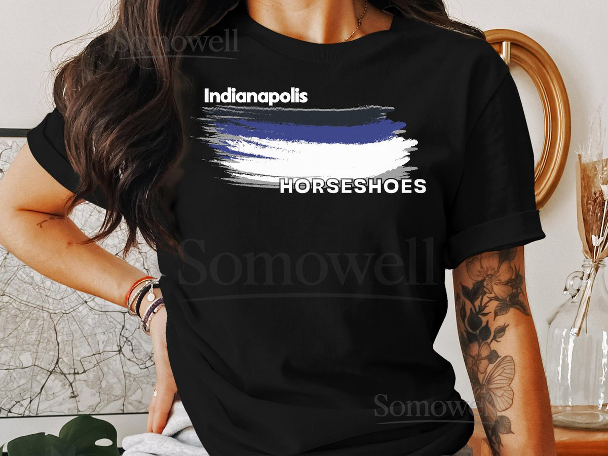 Indianapolis Colts Football Color Swoosh Short-Sleeve Long-Sleeve T-_459