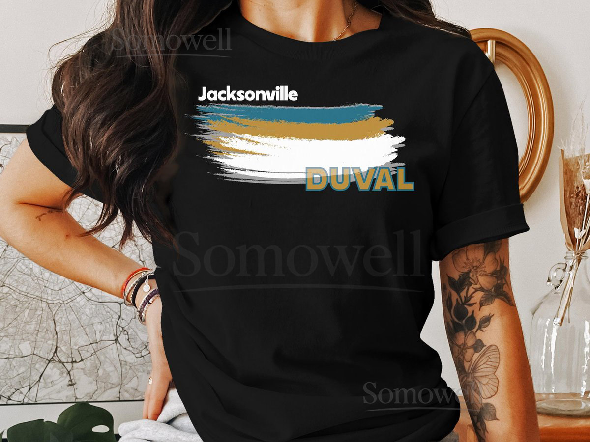Jacksonville Jaguars Football Color Swoosh Short-Sleeve Long-Sleeve T-_649