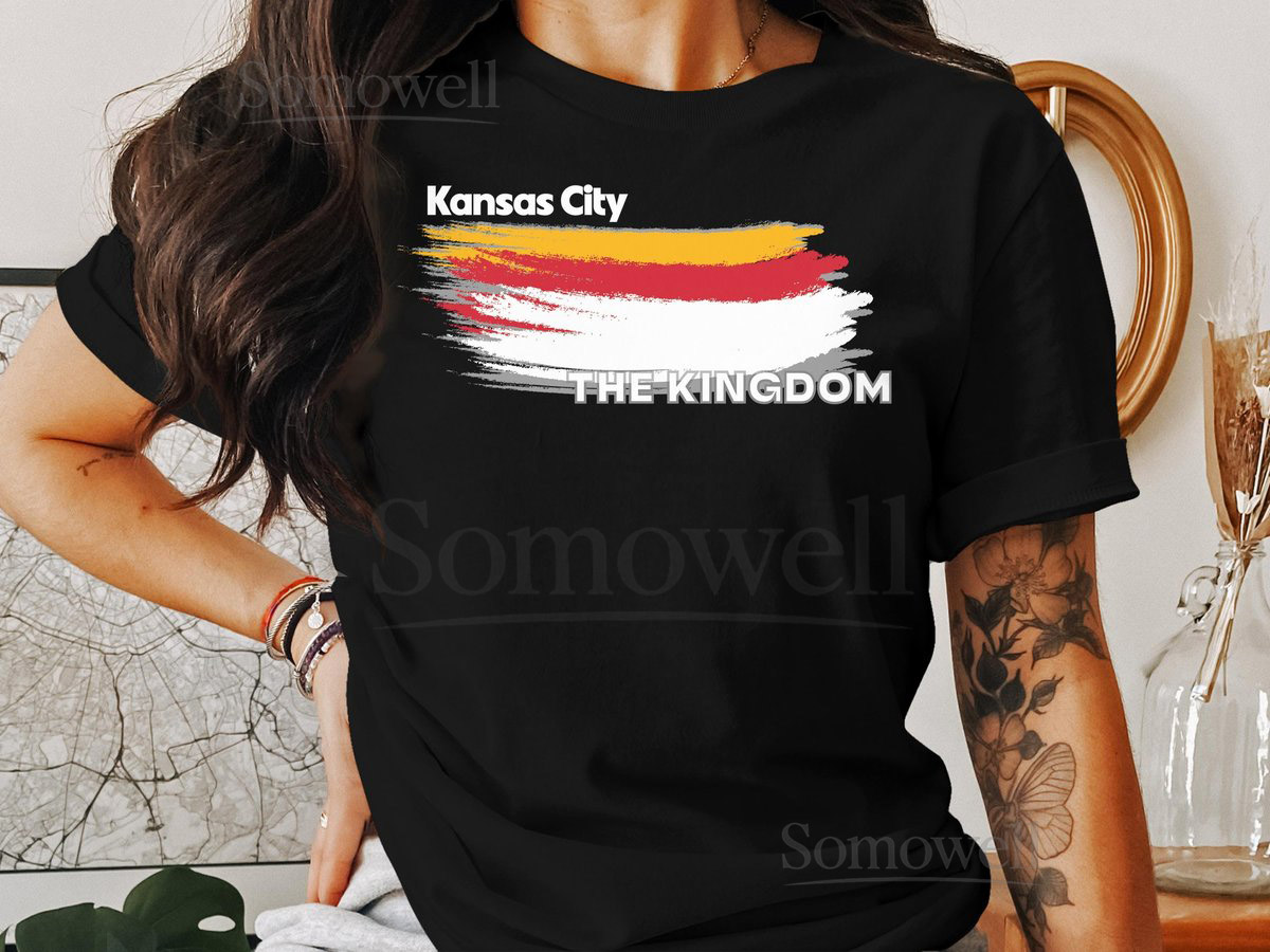 Kansas City Chiefs Football Color Swoosh Short-Sleeve Long-Sleeve T-Shirts_262