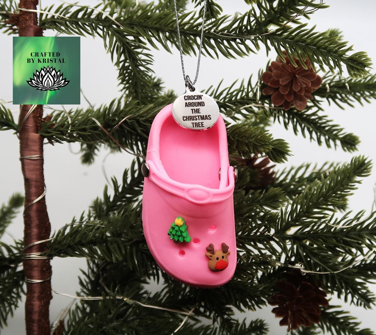 Crocin Around the Christmas Tree Ornament Croc Christmas Gift for Teens Christmas Gift For Crocs Lover Mini Crocs Funny Ornament