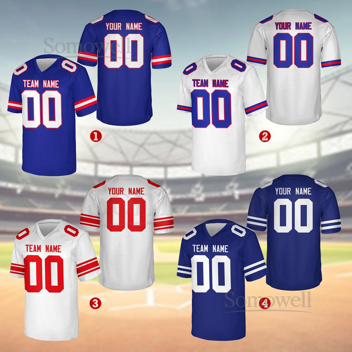 Personalized Team Name And Number Any Football Jersey Custom V-neck Short Sleeve Jersey Shirt Football Jersey For Football Fan Lover_409